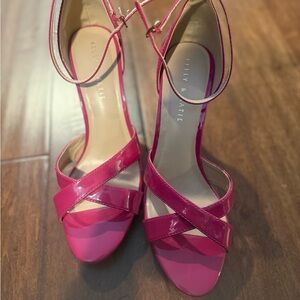Kelly and Katie pink patent leather heels